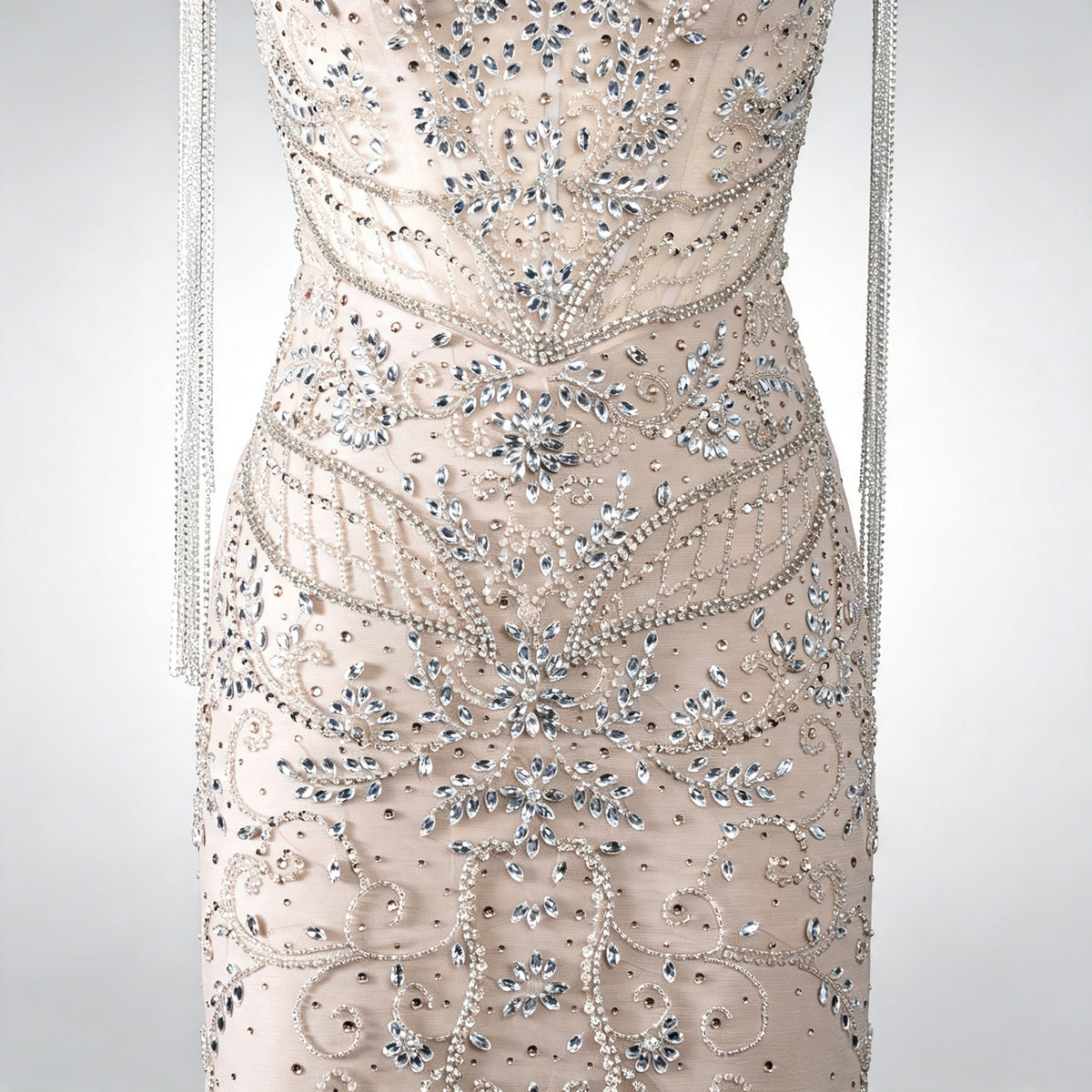 Luxury Champagne Mermaid Evening Gown Heavy Beaded Dubai Formal Dress Detachable Tassel Cape Neck Wedding Party Dress For Women EV1792