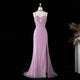 Alinovia Mermaid Evening Gown Beaded Handmade Spaghetti Strap Formal Dress With Side Slit for Prom & Gala EV1819