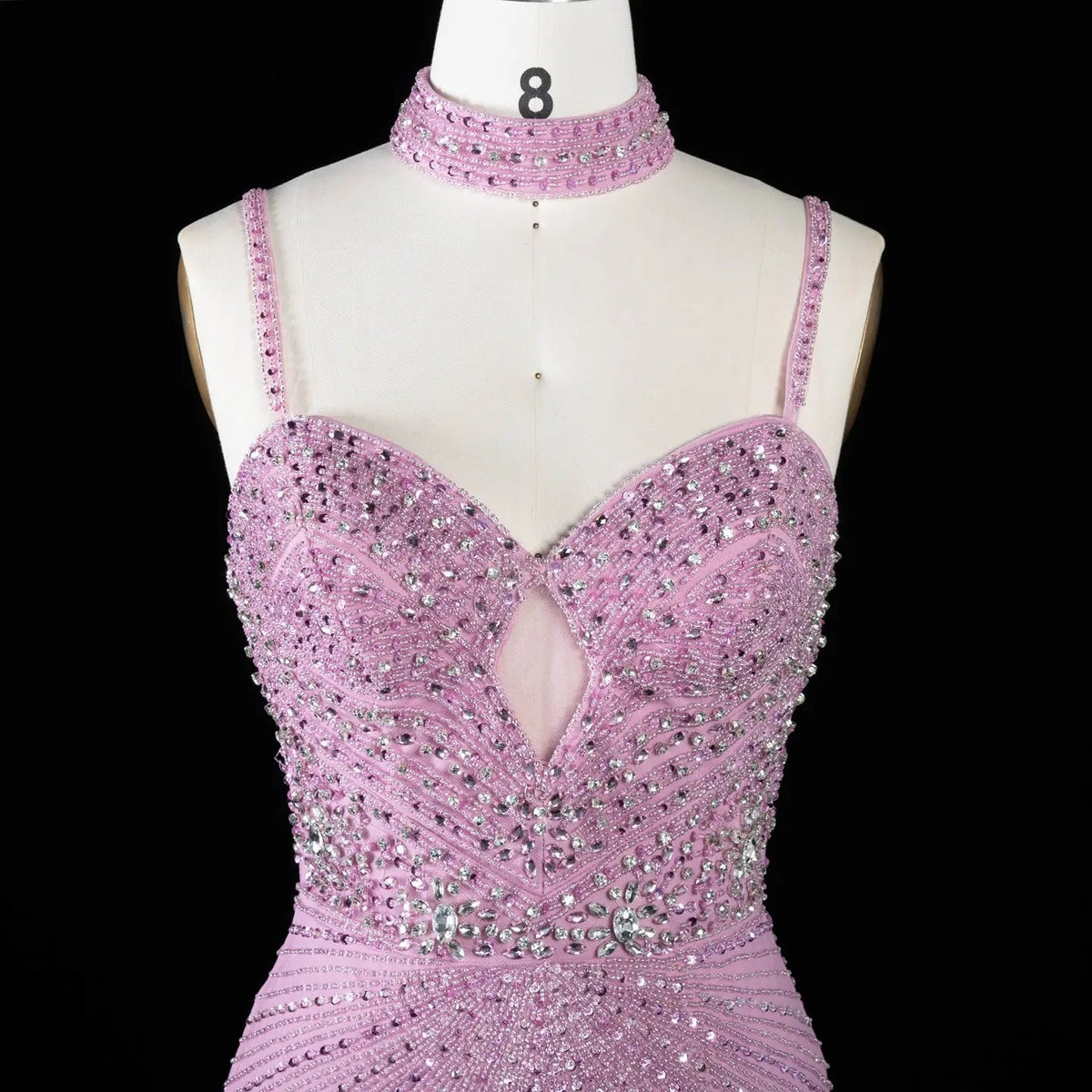 Alinovia Mermaid Evening Gown Beaded Handmade Spaghetti Strap Formal Dress With Side Slit for Prom & Gala EV1819